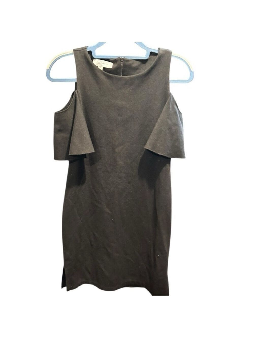 LIBBY EDELMAN Cold Shoulder Bodycon Little Black Dress Stretchy Size Small - Picture 3 of 6